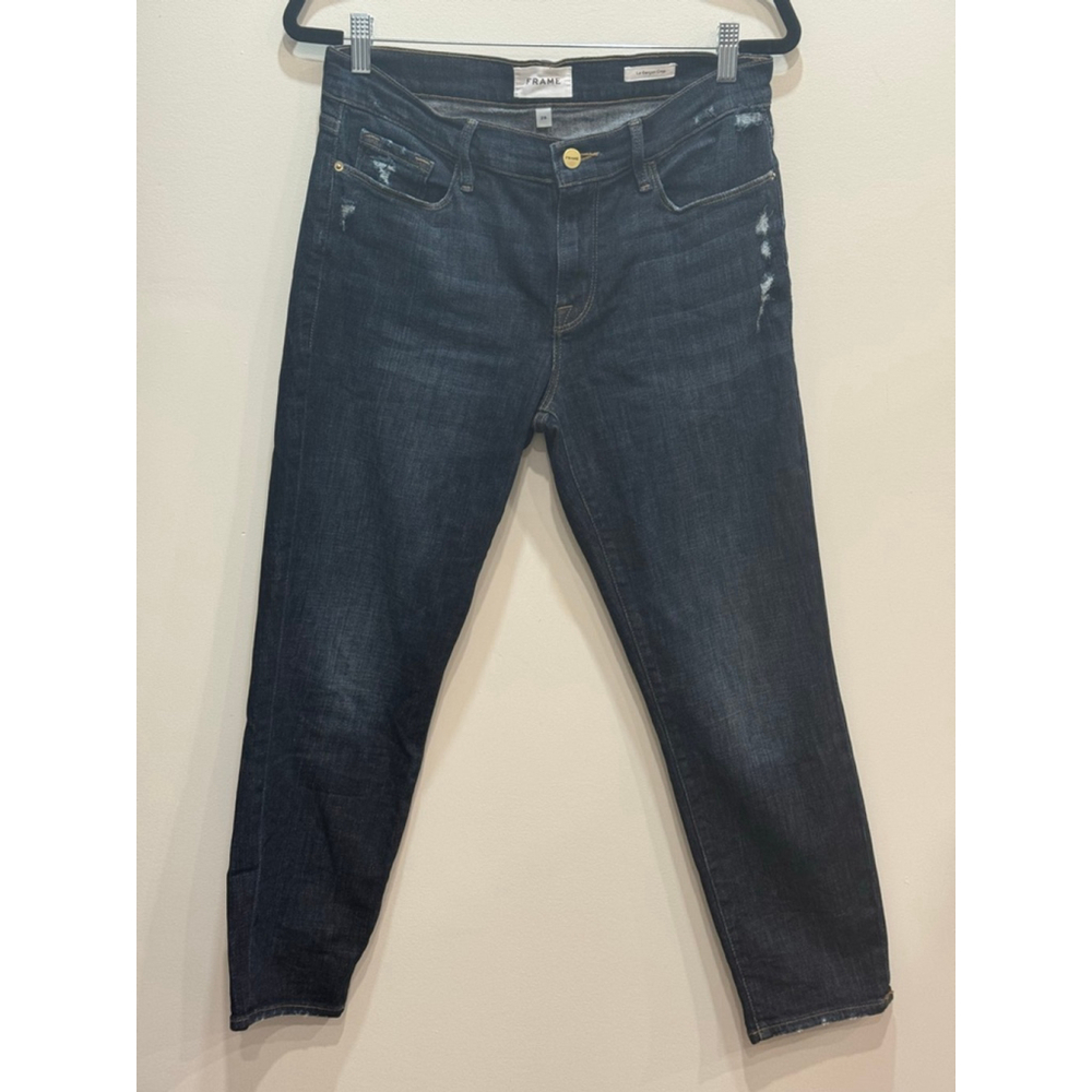 FRAME Le Garçon Crop Jeans Size 28 Straight Leg Relaxed Dark Wash - Picture 2 of 9